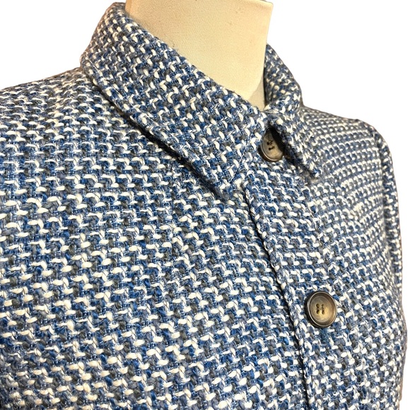 Talbots Navy and White Textured Blazer - Picture 3 of 8